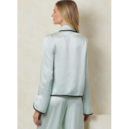 Patron Vogue 2099 (32-54) - Haut col châle à brandebourgs et pantalon évasé à attaches 2