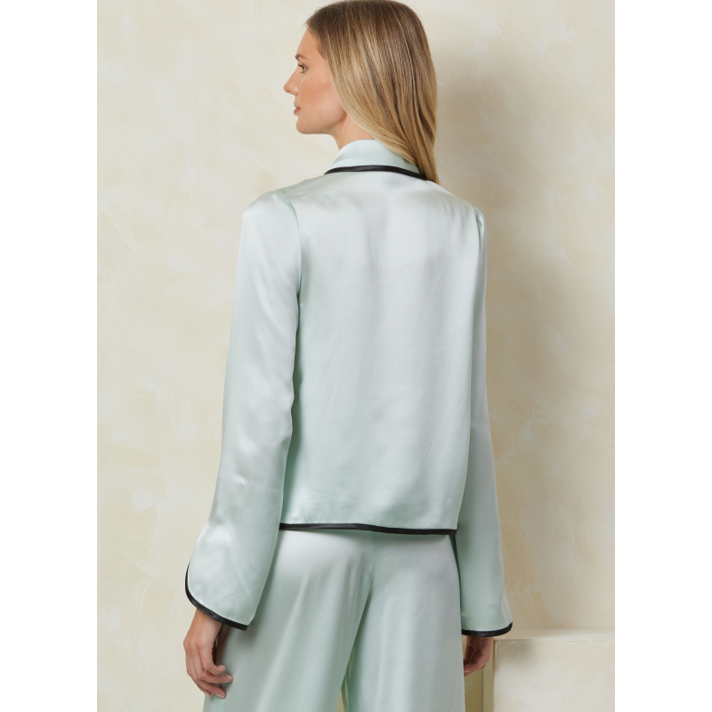 Patron Vogue 2099 (32-54) - Haut col châle à brandebourgs et pantalon évasé à attaches