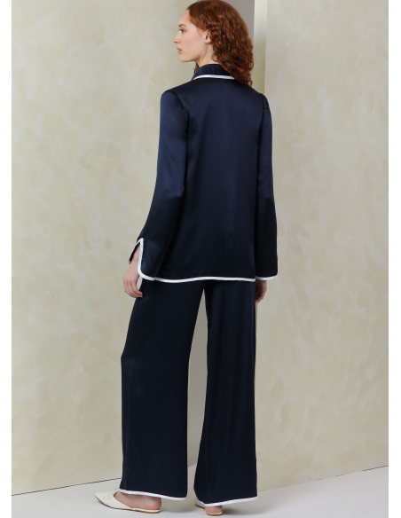 Patron Vogue 2099 (32-54) - Haut col châle à brandebourgs et pantalon évasé à attaches