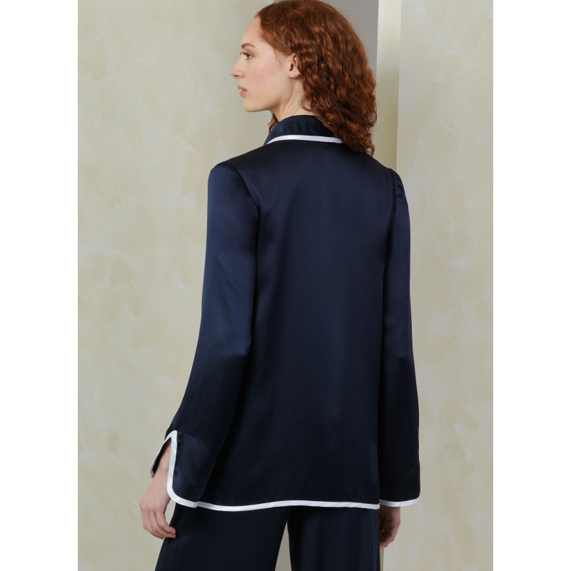 Patron Vogue 2099 (32-54) - Haut col châle à brandebourgs et pantalon évasé à attaches