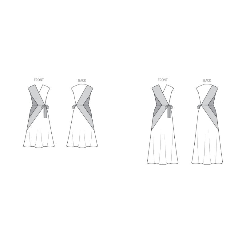 Patron Vogue 2100/R5 (42-50) - Robe portefeuille vintage ajustée à deux couleurs