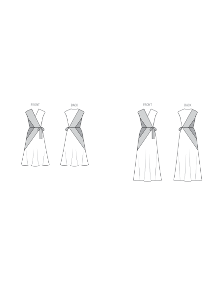 Patron Vogue 2100/R5 (42-50) - Robe portefeuille vintage ajustée à deux couleurs