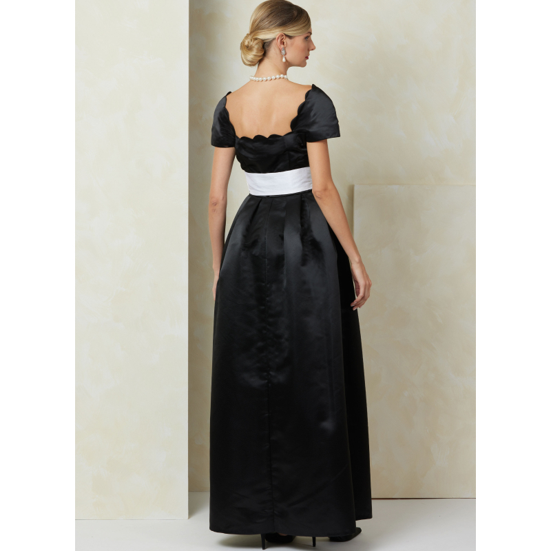 Patron Vogue 2101/H5 (34-42) - Robe vintage à encolure festonnée et ceinture-écharpe