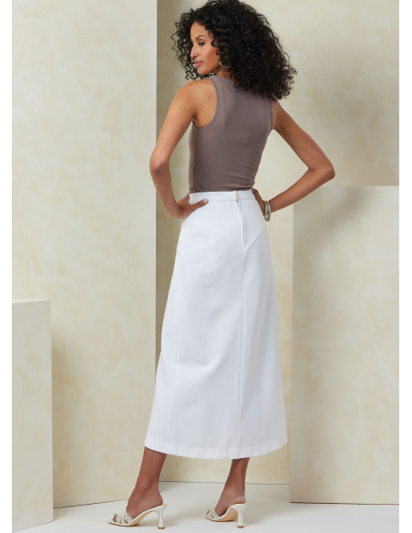 Patron Vogue 2102/H5 (34-42) - Jupe droite vintage à empiècements et fausse bande d’ourlet