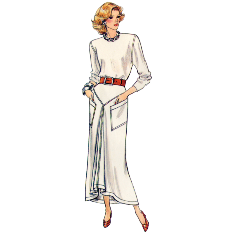 Patron Vogue 2102/H5 (34-42) - Jupe droite vintage à empiècements et fausse bande d’ourlet