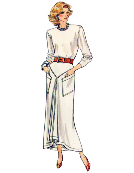 Patron Vogue 2102/U5 (44-54) - Jupe droite vintage à empiècements et fausse bande d’ourlet