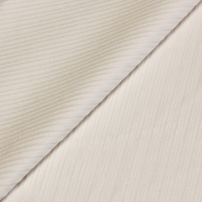 Velours côtelé 300 raies à côtes irrégulières coton & élasthanne - Blanc