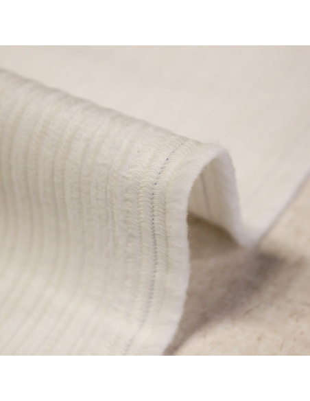 Velours côtelé 300 raies à côtes irrégulières coton & élasthanne - Blanc
