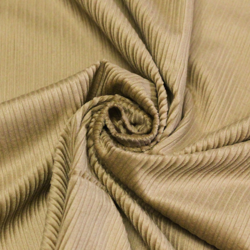Velours côtelé 300 raies à côtes irrégulières coton & élasthanne - Sand