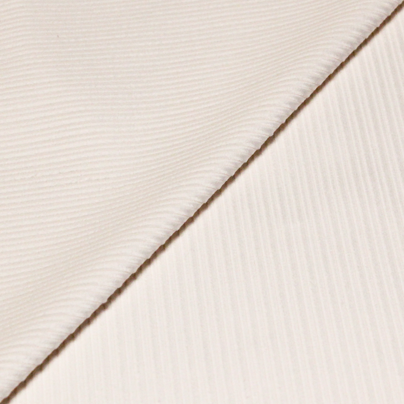 Velours côtelé 300 raies à côtes irrégulières 100% coton - Off white
