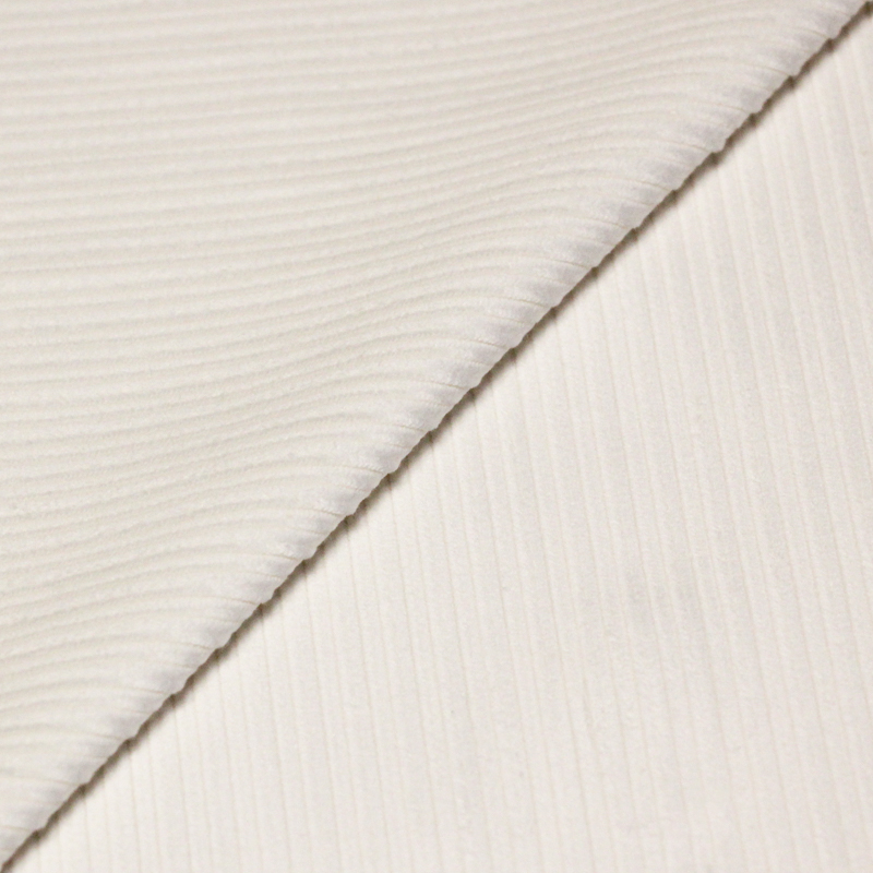 Velours côtelé 300 raies à côtes irrégulières 100% coton - Blanc cassé