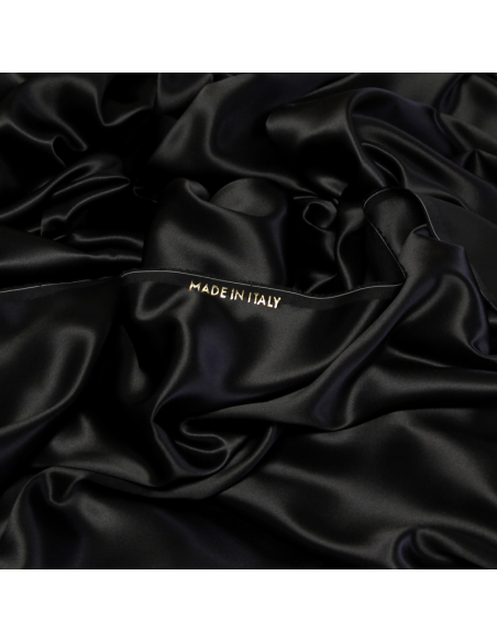 Satin 100% soie (25 mommes) - Noir