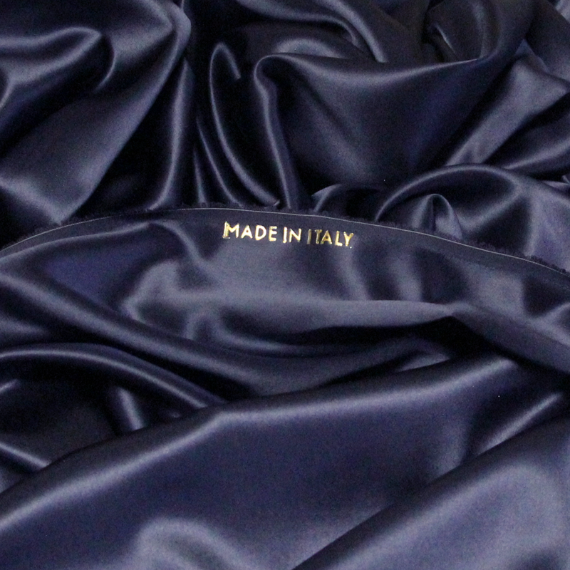 Satin 100% soie (25 mommes) - Marine
