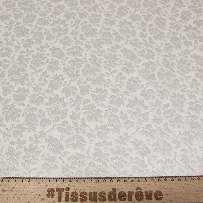 Broché - Blanc motif floral