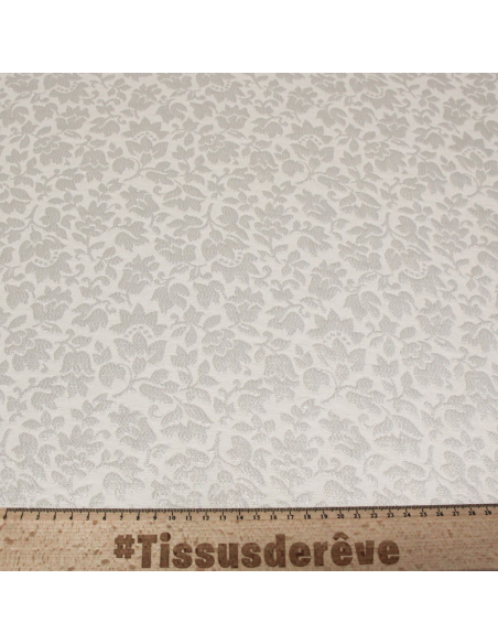 Broché - Blanc motif floral