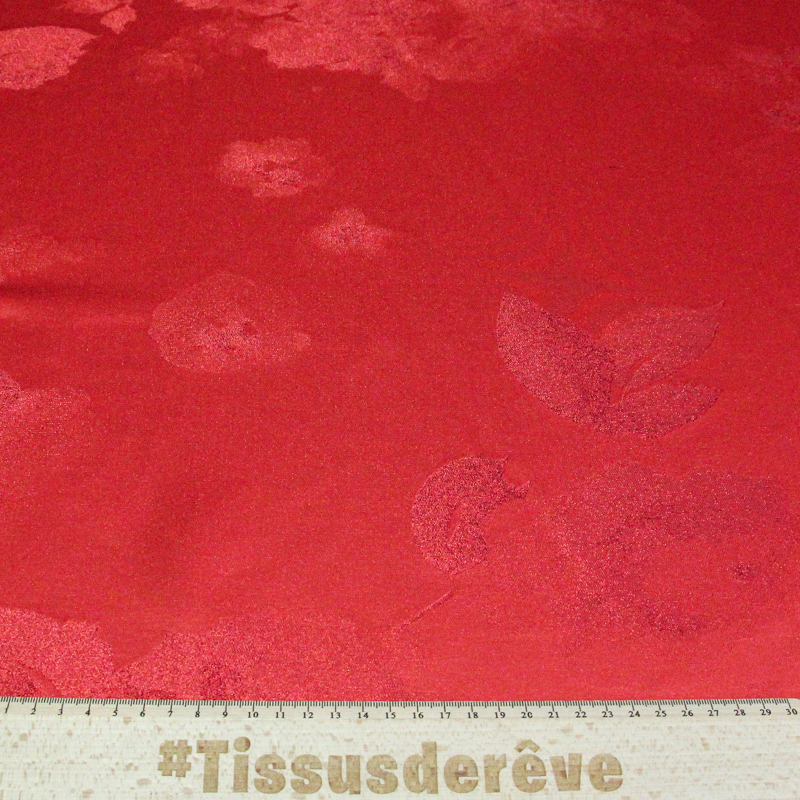 Broché - Rouge motif floral