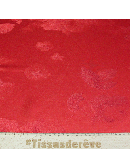 Broché - Rouge motif floral