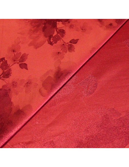 Broché - Rouge motif floral