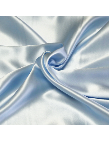 Satin 100% soie (25 mommes) - Ciel