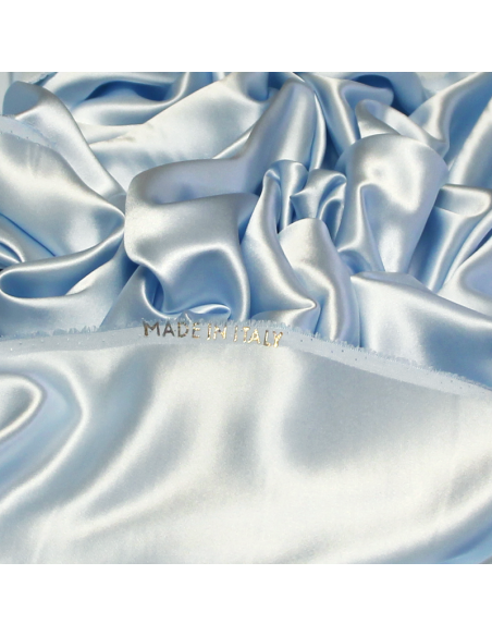 Satin 100% soie (25 mommes) - Ciel