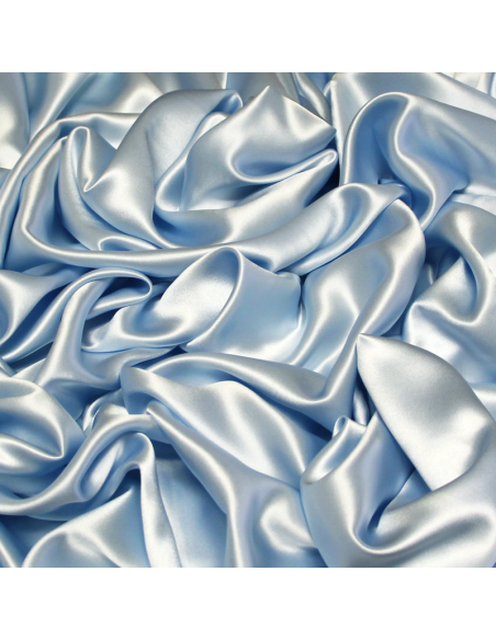 Satin 100% soie (25 mommes) - Ciel