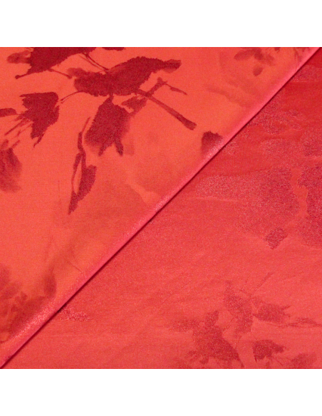 Broché - Rouge motif végétal