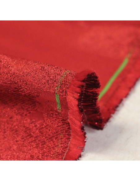 Broché - Rouge motif végétal