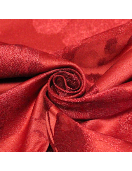 Broché - Rouge motif végétal