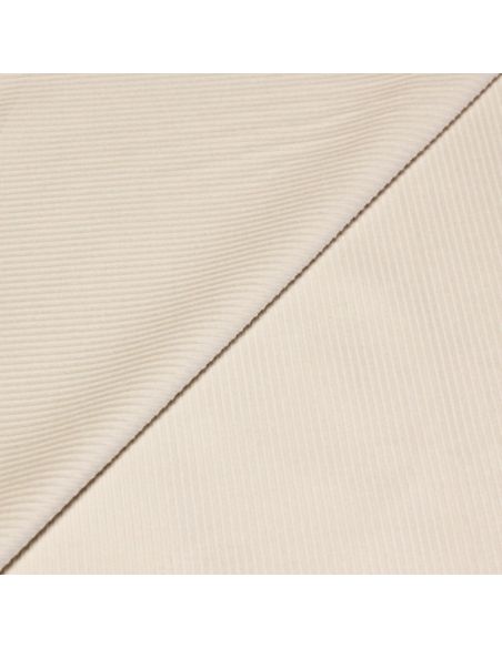 Velours côtelé 300 raies coton & élasthanne - Écru