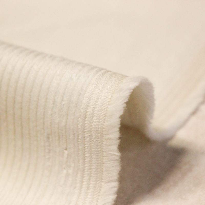 Velours côtelé 300 raies coton & élasthanne - Écru
