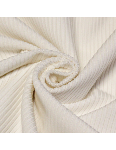 Velours côtelé Jumbo 100% coton GOTS - Blanc cassé