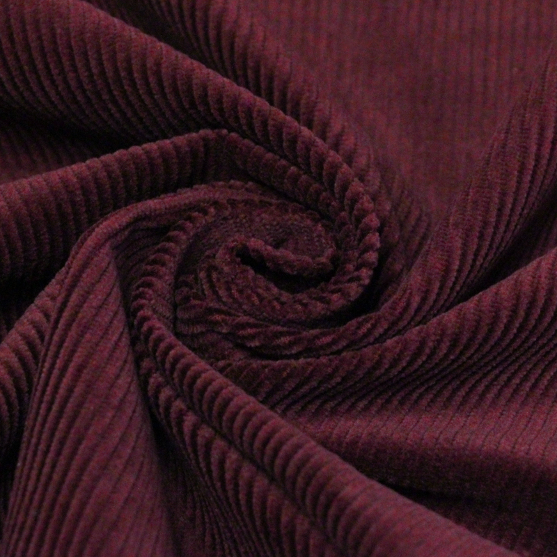 Velours côtelé 300 raies 100% coton - Lie de vin