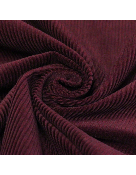 Velours côtelé 300 raies 100% coton - Lie de vin