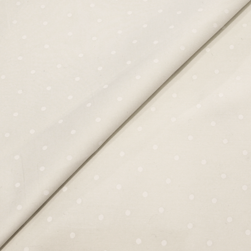 Tissu coton & élasthanne - Pois blancs