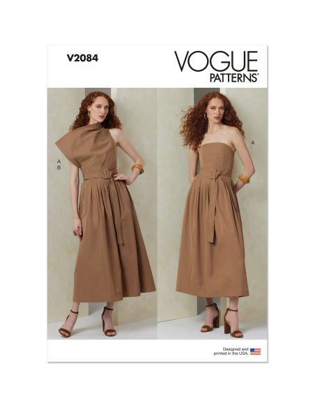 Patron Vogue 2084/U5 (44-52) - Robe sans bretelles et dessus de corsage asymétrique