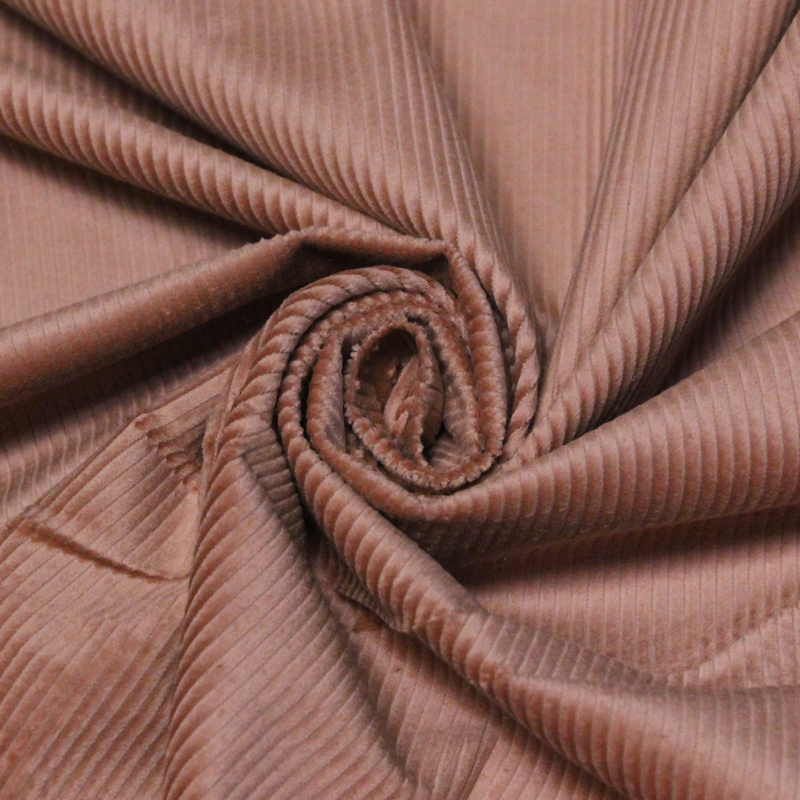 Velours côtelé 300 raies coton & élasthanne - Rose