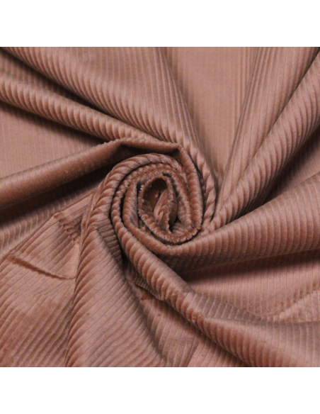 Velours côtelé 300 raies coton & élasthanne - Rose