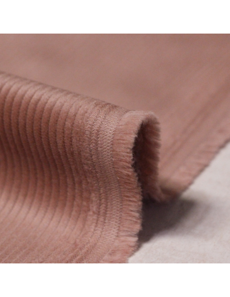 Velours côtelé 300 raies coton & élasthanne - Rose