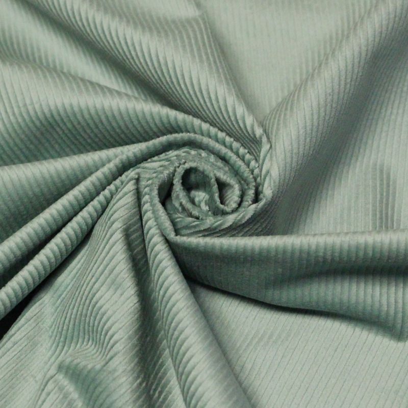 Velours côtelé 300 raies coton & élasthanne - Céladon