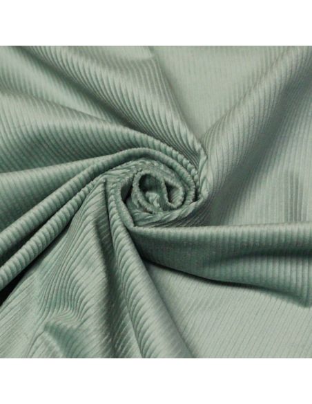 Velours côtelé 300 raies coton & élasthanne - Céladon