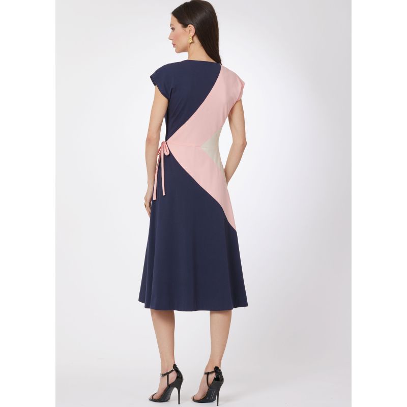 Patron Vogue 2100/H5 (34-42) - Robe portefeuille vintage ajustée à deux couleurs