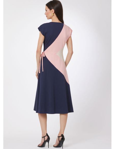 Patron Vogue 2100/H5 (34-42) - Robe portefeuille vintage ajustée à deux couleurs