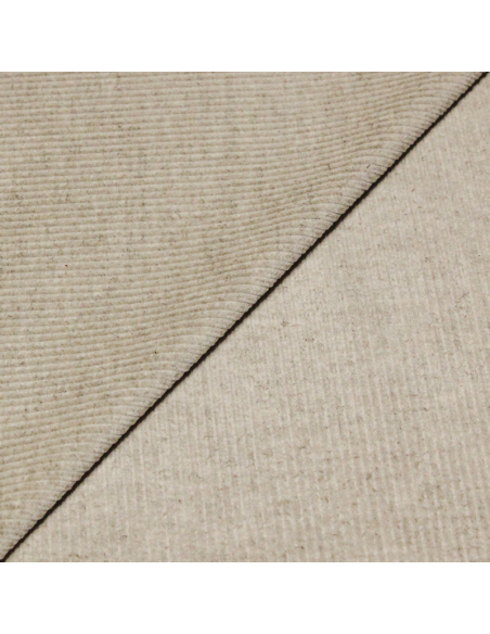 Velours côtelé 300 raies lin & coton - Ficelle