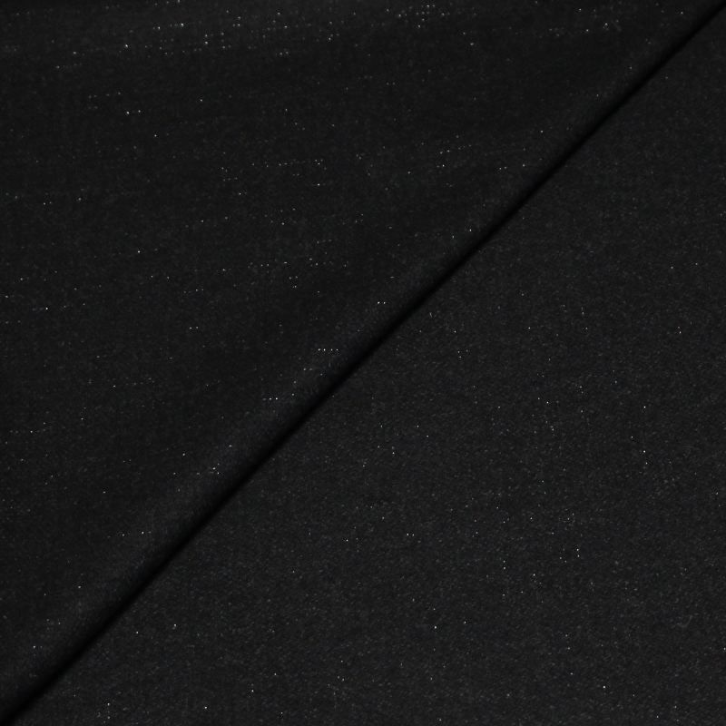 Drap de laine léger - Noir détails argent