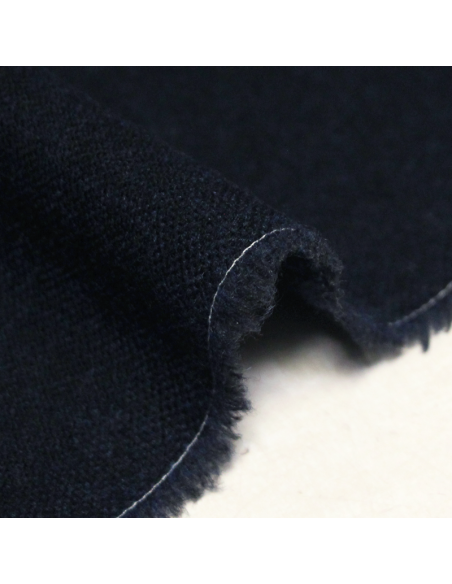 Sergé de laine foulé - Moucheté bleu