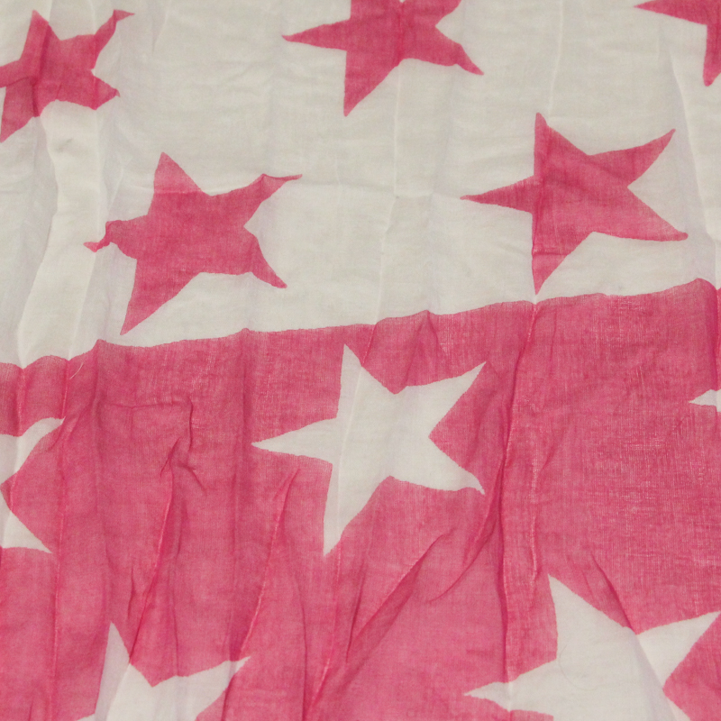 Étole 100% coton - Etoile rose fond...