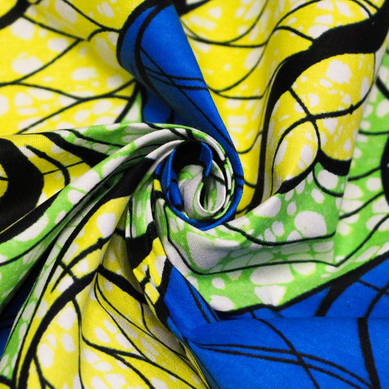 Tissu WAX 100% coton - Ondes solaires...