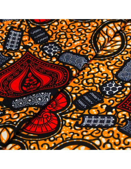 Tissu WAX 100% coton - Eclats royaux (Coupon de 2,70 mètres)