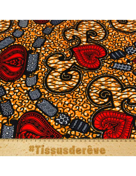 Tissu WAX 100% coton - Eclats royaux (Coupon de 2,70 mètres)