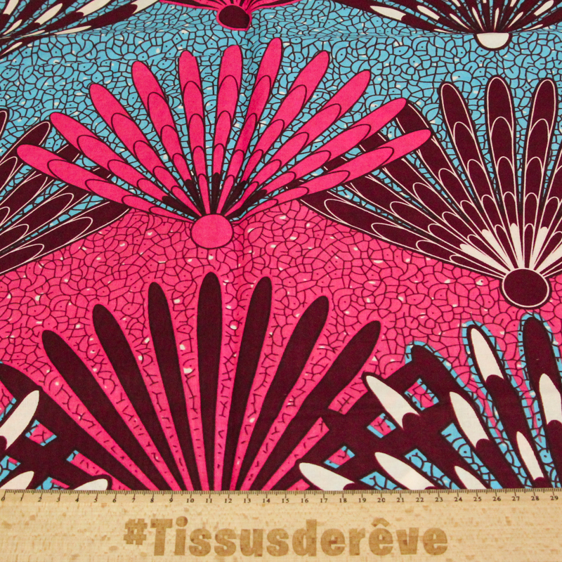 Tissu WAX 100% coton - Eventail...